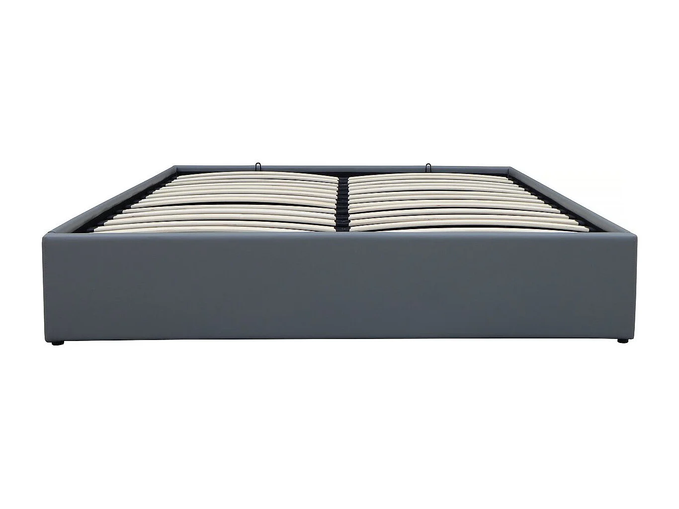 Lit double en PVC avec coffre "Ava" - 160 x 200 cm - Gris