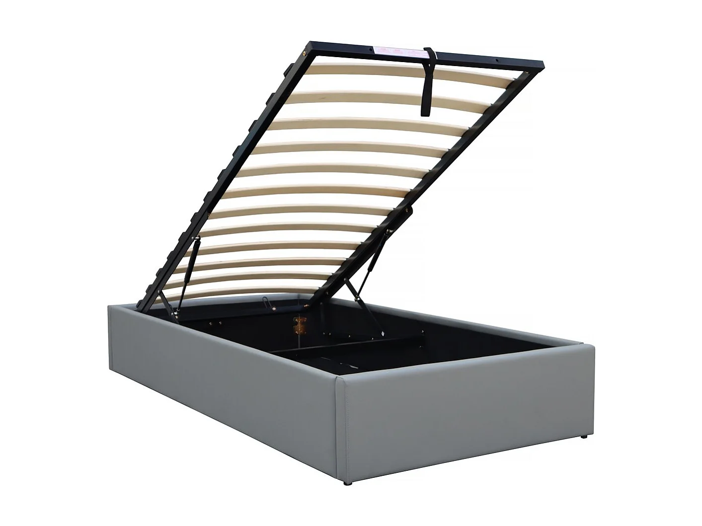 Cama individual de PVC con box "Ava" - 90 x 190 cm - Gris