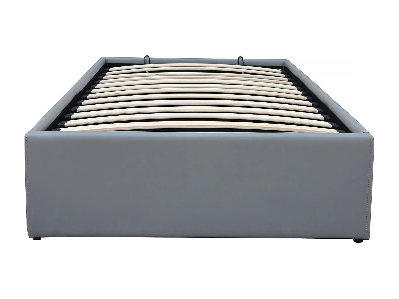 Lit simple en PVC avec coffre "Ava" - 90 x 190 cm - Gris