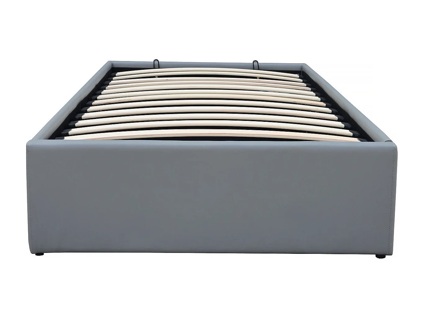 Lit simple en PVC avec coffre "Ava" - 90 x 190 cm - Gris