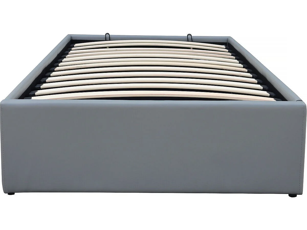 Stijlvol Grijs PVC Tweepersoonsbed met Ava Opbergkist - 90 x 190 cm