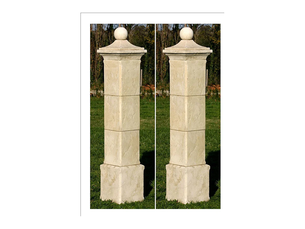 Lot de 2 piliers de portail "Provençal" - 41 x 41 x 228 cm