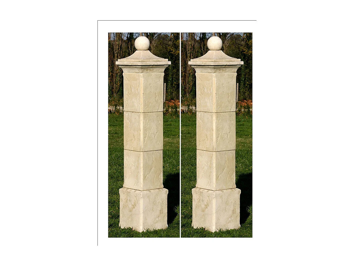 Lot de 2 piliers de portail "Provençal" - 41 x 41 x 228 cm