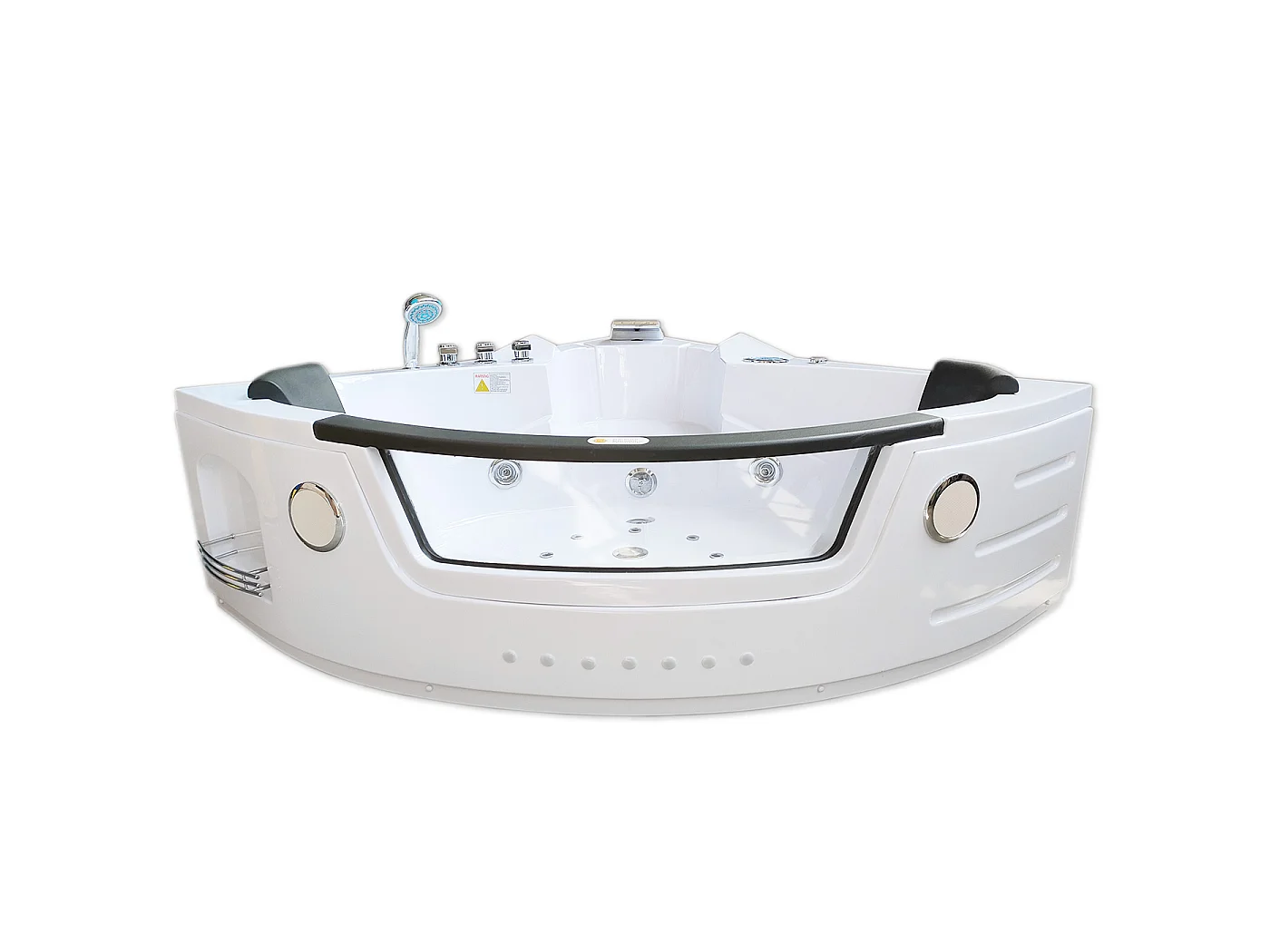 Hydromassage Chromotherapiebad 140 X 140 cm met verwarming en dubbele pomp 20 jets – Camelia