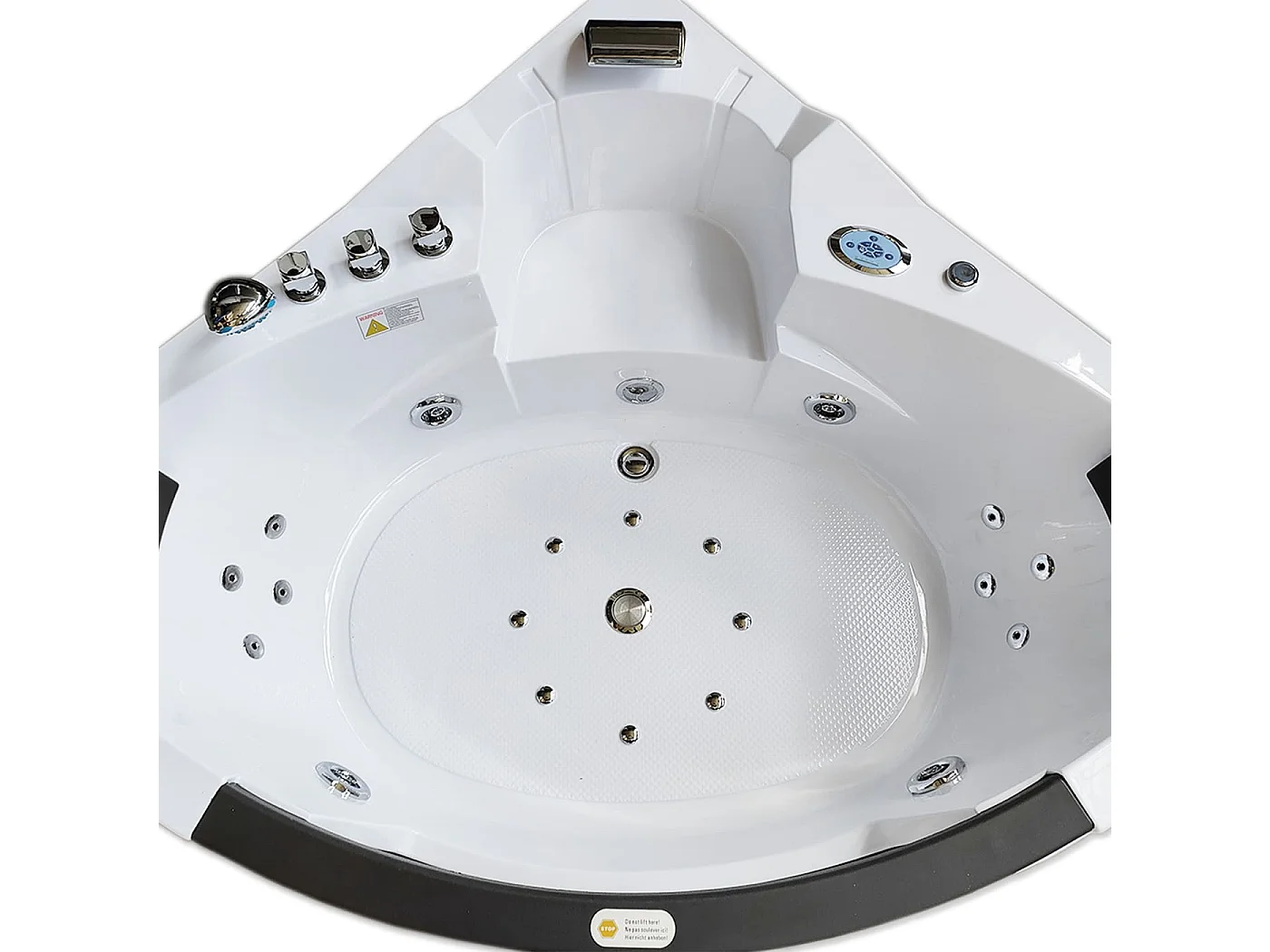 Hydromassage Chromotherapiebad 140 X 140 cm met verwarming en dubbele pomp 20 jets – Camelia