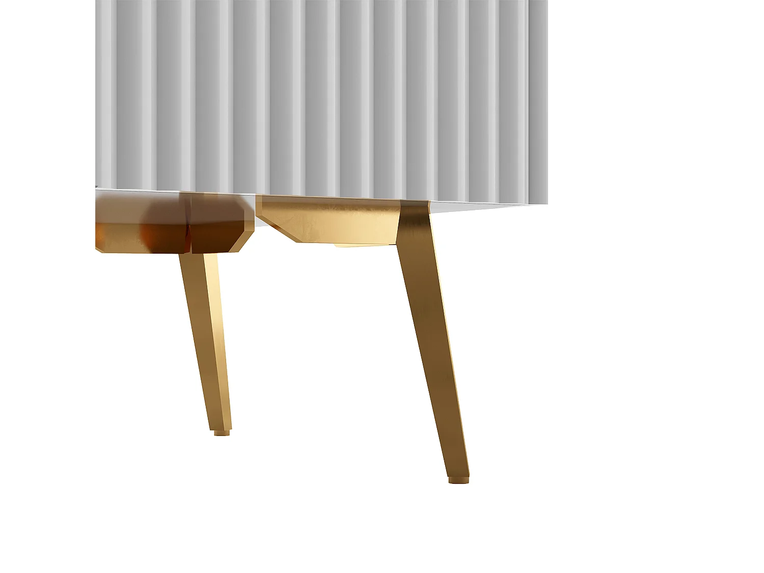 Zeitgenössischer skandinavischer TV-Schrank 180 cm für 75-Zoll-Fernseher – 2 Schubladen und 3 Fächer – weiß