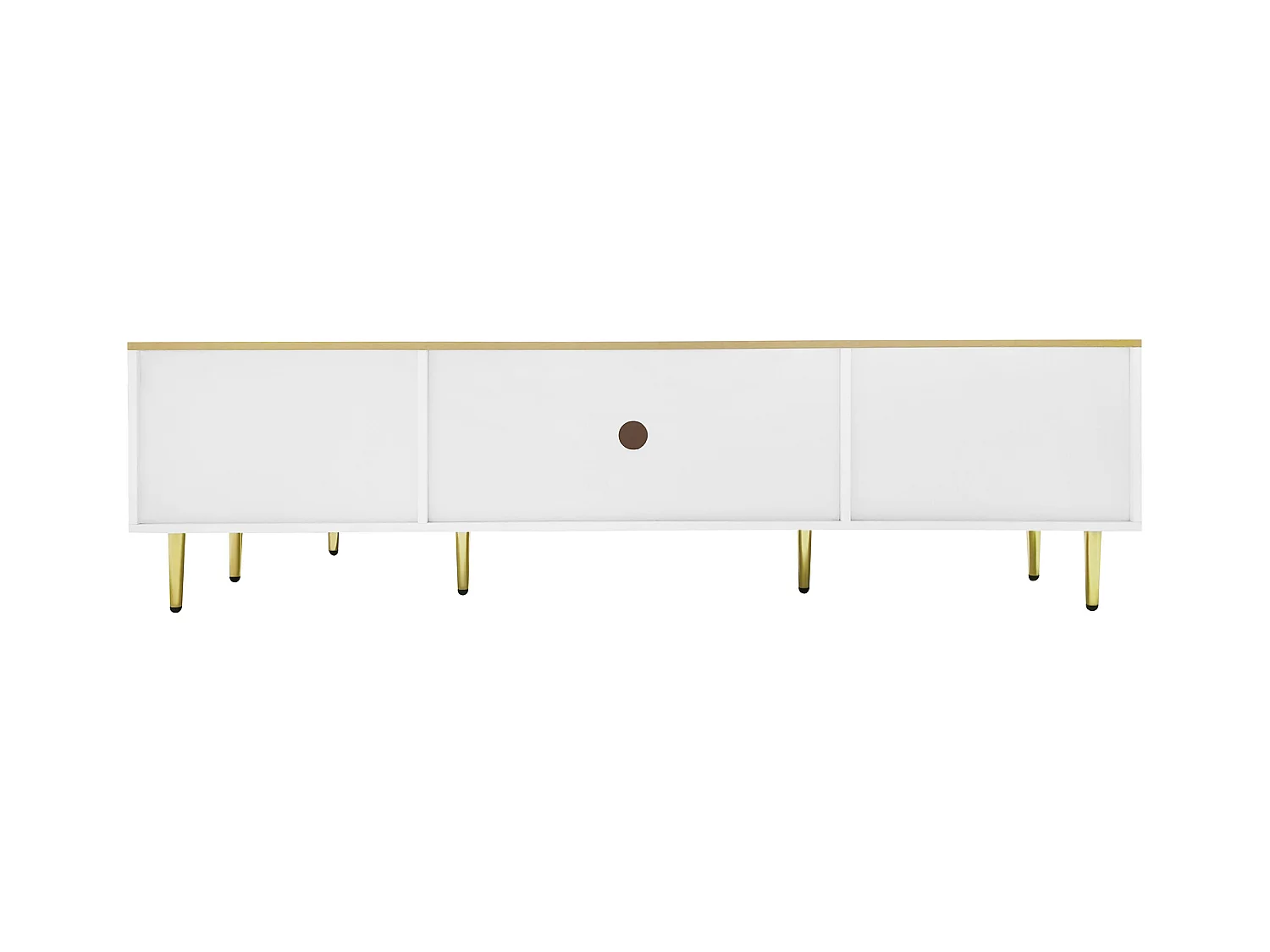 Mueble TV escandinavo 170 cm con LED - 4 cajones - chapa de mármol - Blanco