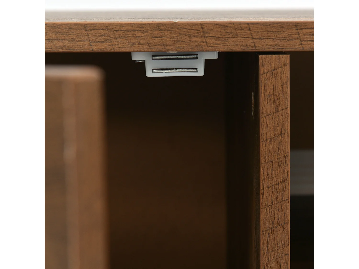 Meuble TV 180cm - 2 compartiments + 2 tiroirs - Marron