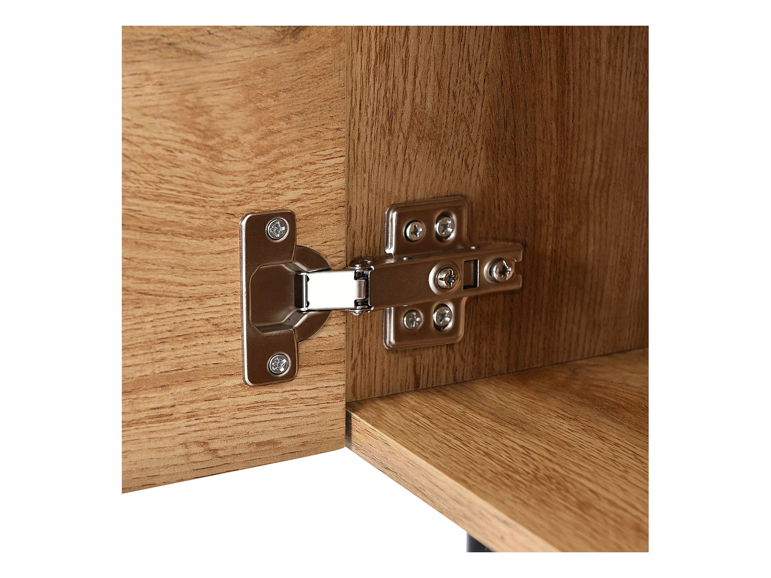 TV-meubel van 175 cm met LED - 3 deuren + 2 planken - industriële stijl - Naturel