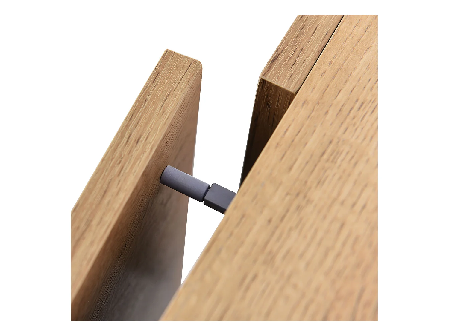 Meuble TV 175cm avec LED - 3 portes + 2 étagères - style industriel - Naturel