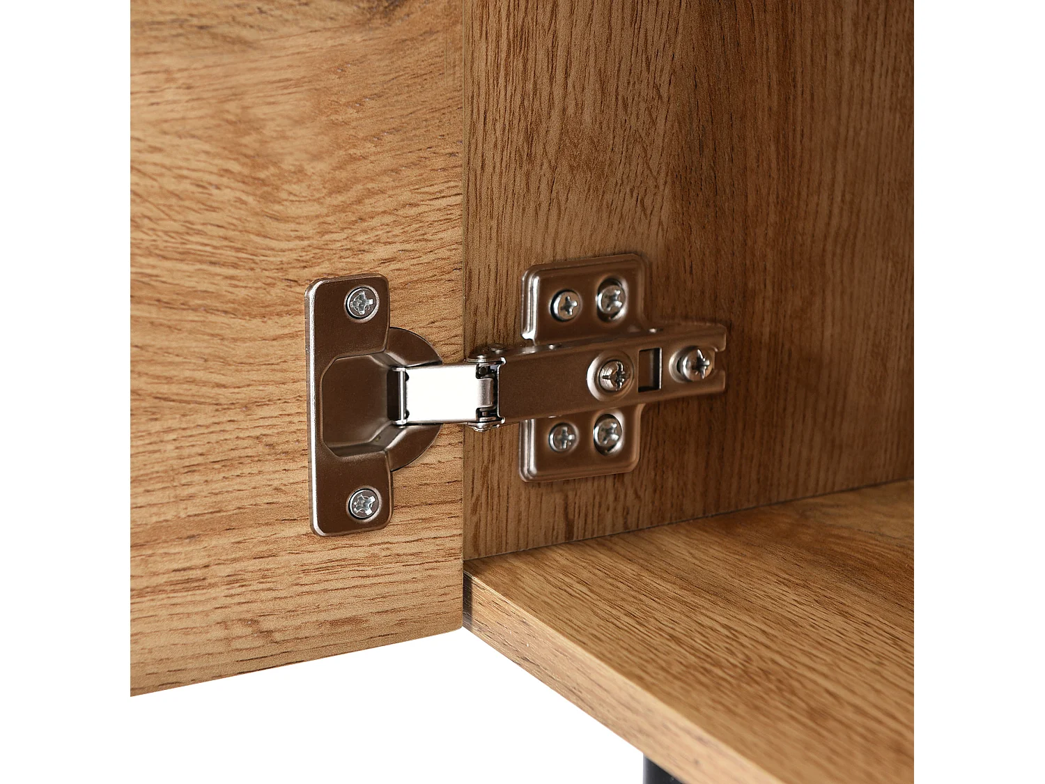 175 cm TV-Schrank mit LED – 3 Türen + 2 Regale – Industriestil – Natur