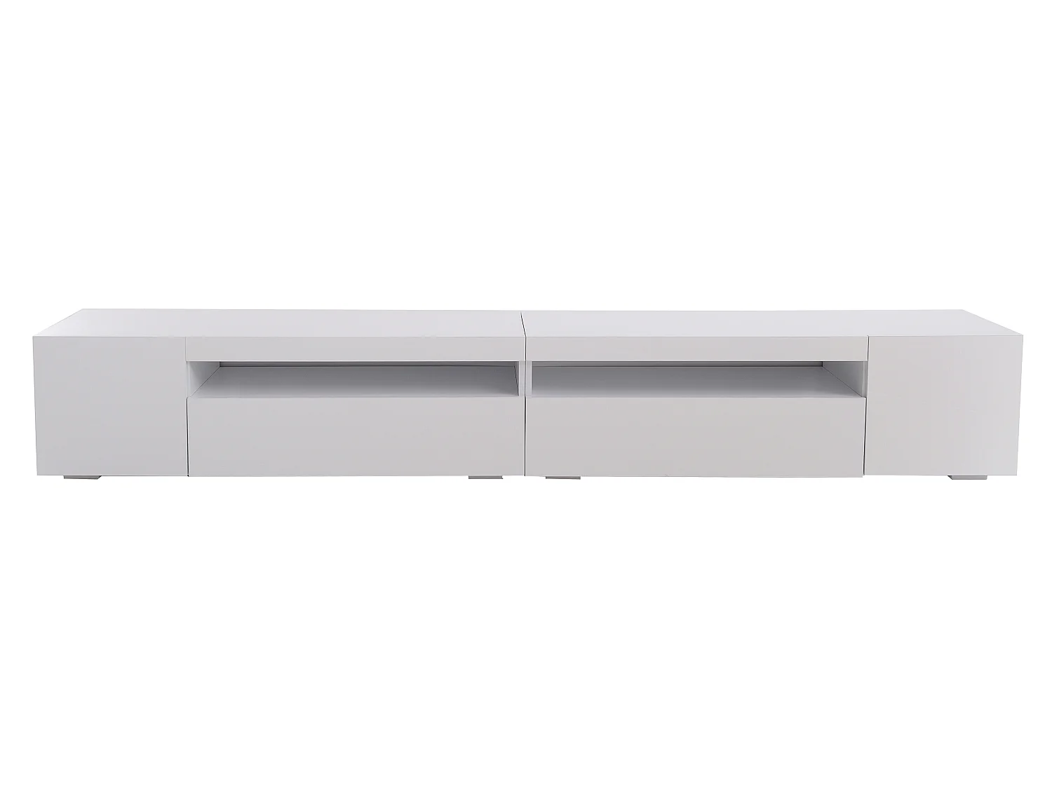 Meuble TV 240cm avec LED variable - style contemporain - Blanc