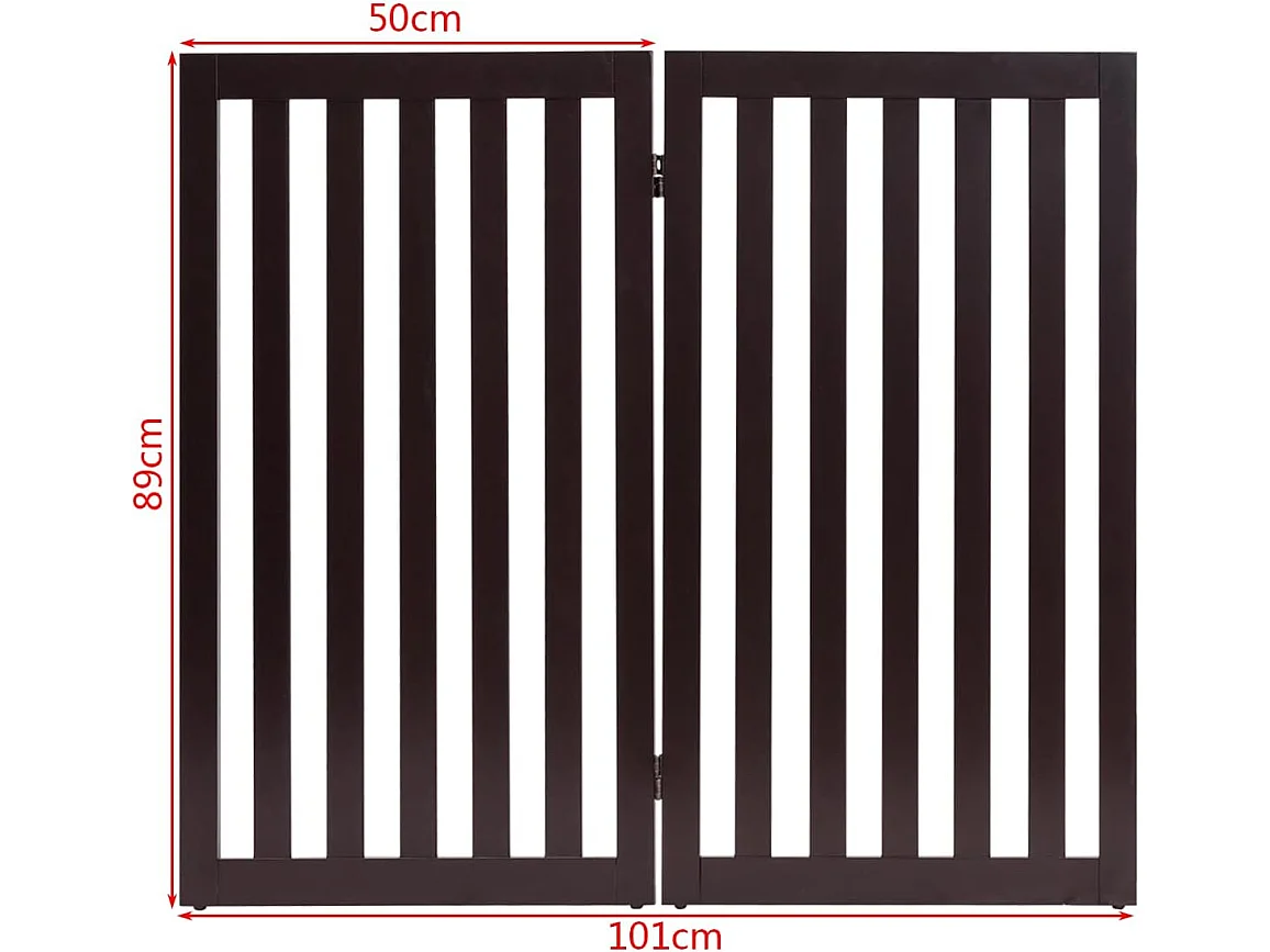 Barrière pour chien 2 panneaux en bois autoportante charnières