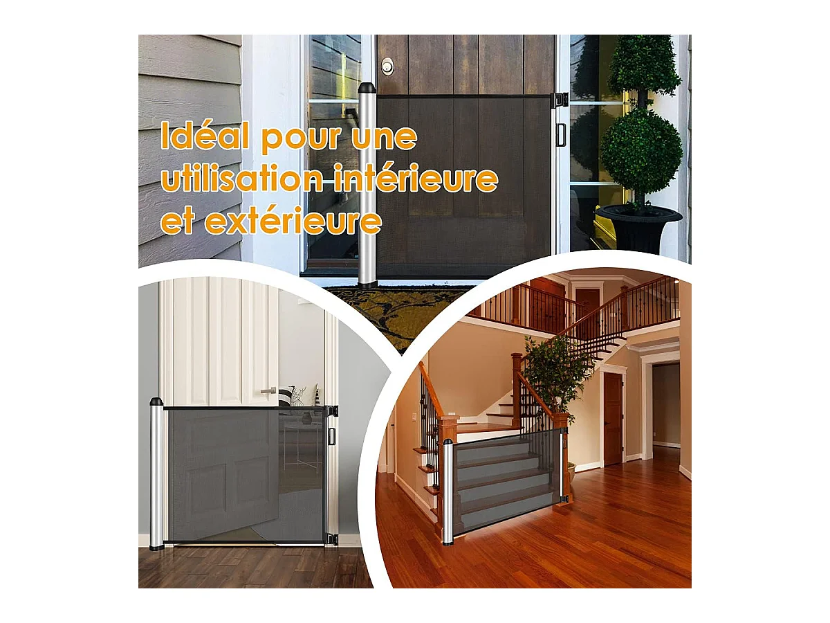 Barrière rétractable pour bébé et animaux domestiques,base en aluminium de haute qualité