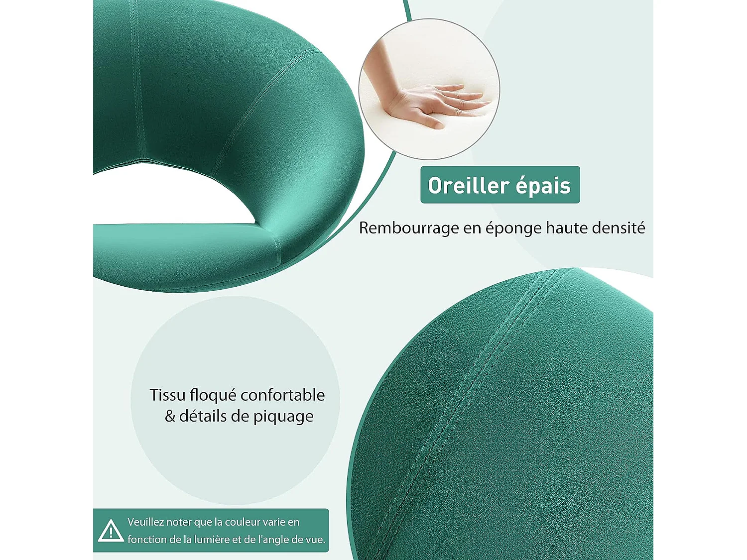 Fauteuil en Tissu/Chaise Pivotante Moderne avec Pieds en Bois Massif et Siège Moelleux, pour Salon/Bureau et Chambre Vert