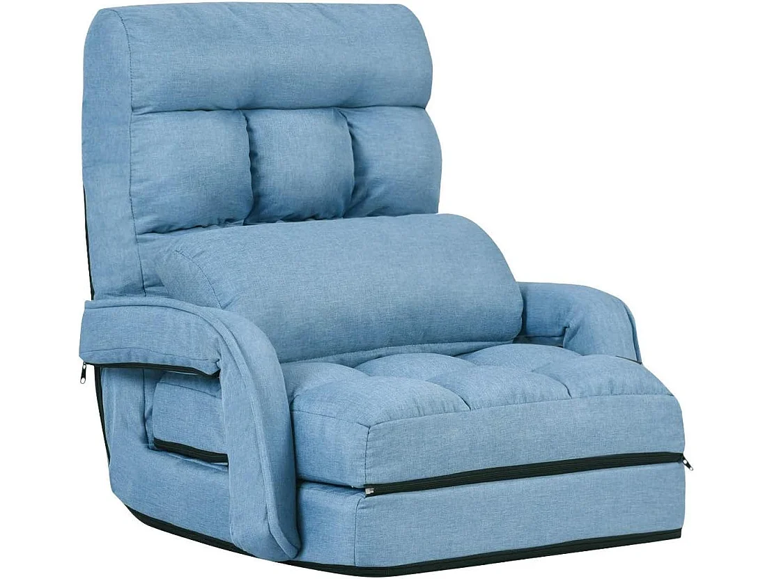 Fauteuil Convertible, Fauteuil Convertible 1 Place avec Oreiller, Rembourré avec Eponge Doux et Elastique, 5 Positions Disponibles pour Salon,Bureau,Chambre (Bleu)