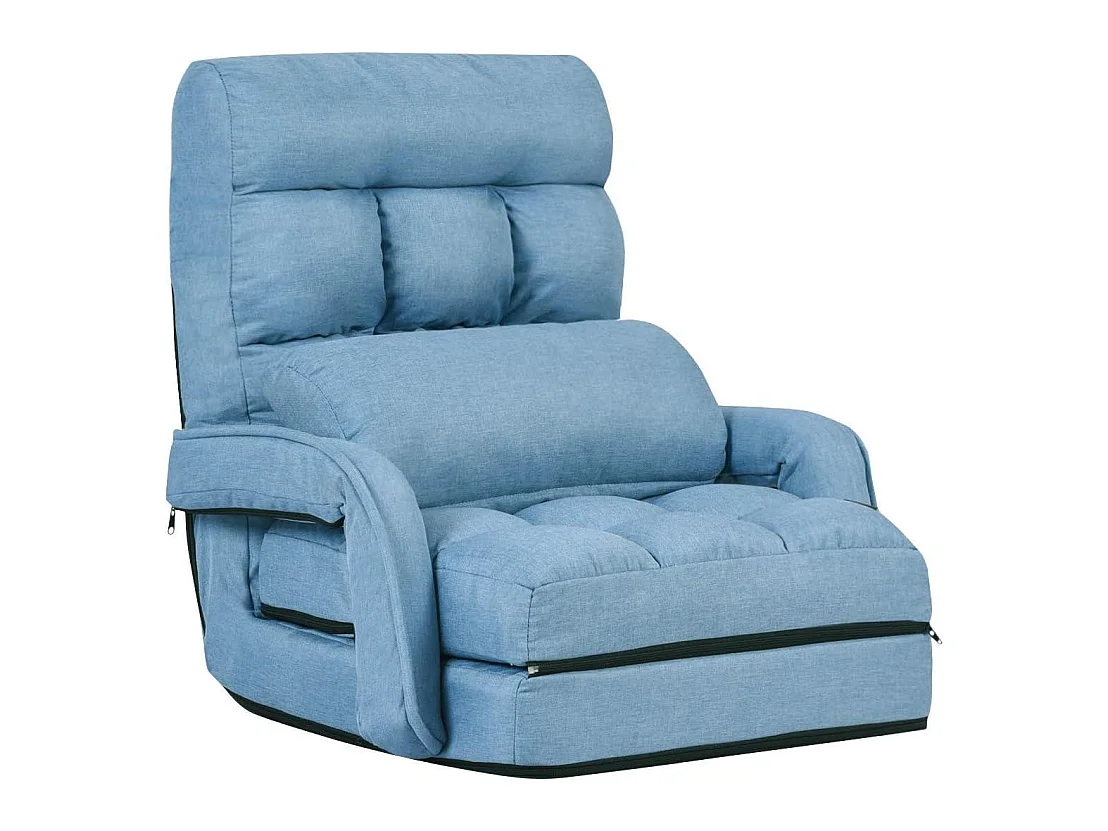 Fauteuil Convertible, Fauteuil Convertible 1 Place avec Oreiller, Rembourré avec Eponge Doux et Elastique, 5 Positions Disponibles pour Salon,Bureau,Chambre (Bleu)