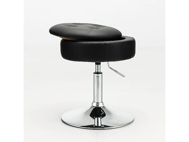 Tabouret de bar similicuir pivotante à 360° hauteur réglable 51-66 cm