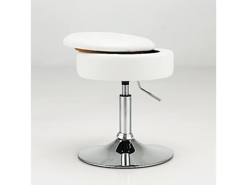 Tabouret de bar similicuir pivotante à 360° hauteur réglable 51-66 cm