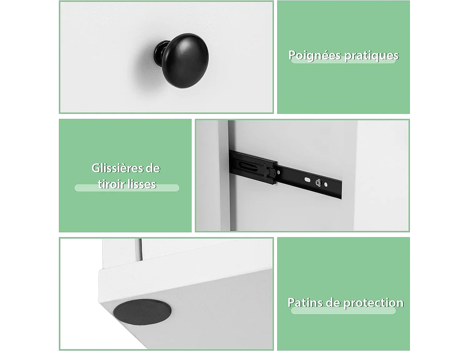 Bibliothèque étagère rangement 3 niveaux avec 3 compartiments 3 tiroirs-60x30x89cm