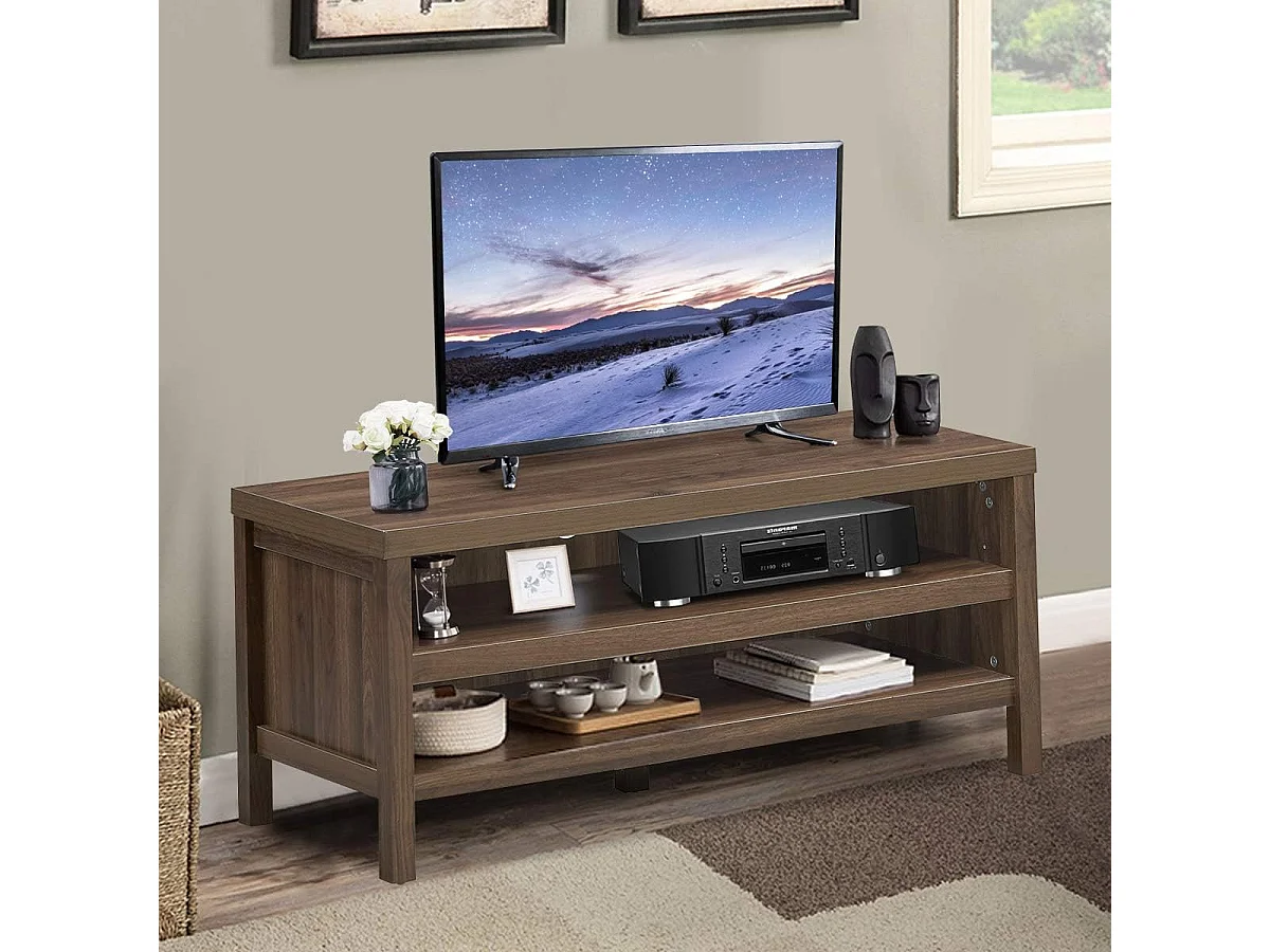 Meuble tv à 2 niveaux support de télévision avec 106,5 x 44,5 x 46 cm