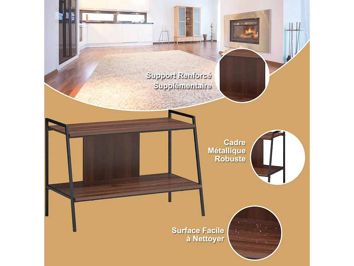 Meuble tv, table console 89 x 43 x 60 cm, console meubles, pour téléviseurs jusqu'à 81,2 cm