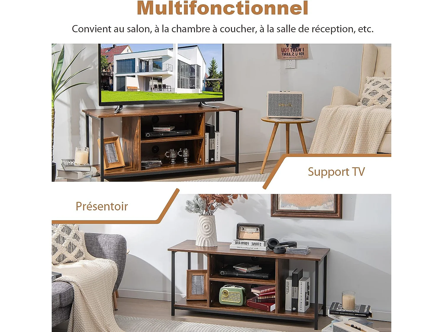 Meuble tv support de télévision jusqu'à 50 pouces ,110x40x49,5 cm