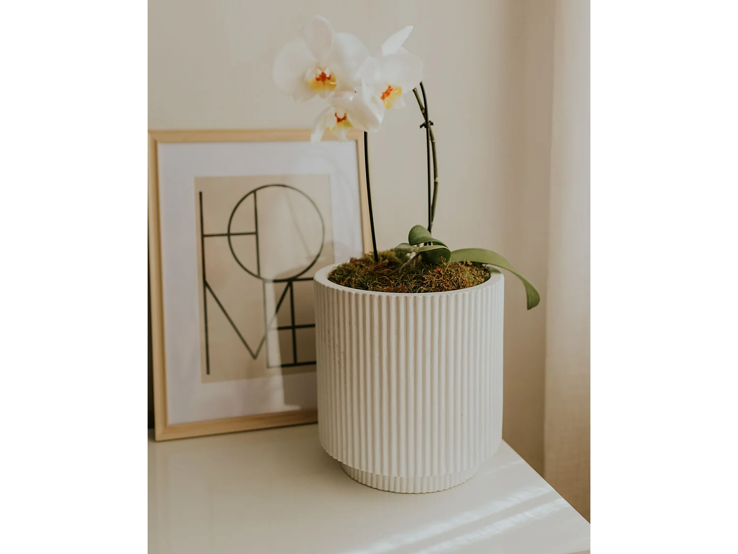 Blumenkübel DARIA Keramik 30 cm Cremeweiss