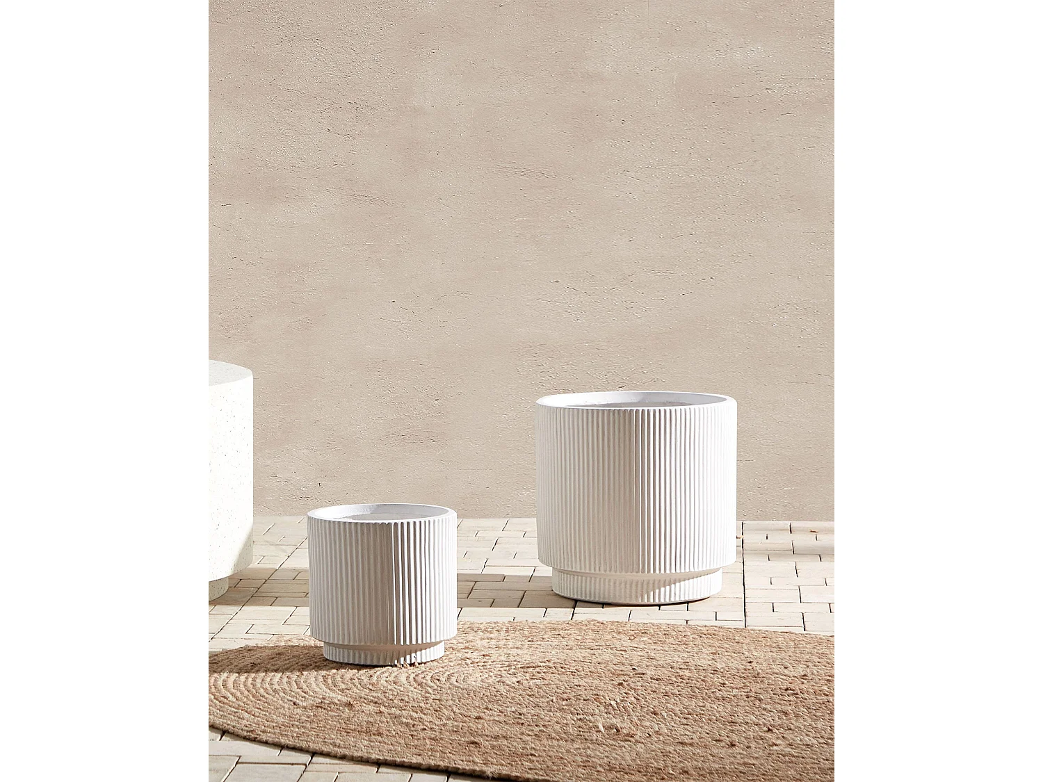Cache-pot DARIA Céramique 37 cm Blanc cassé