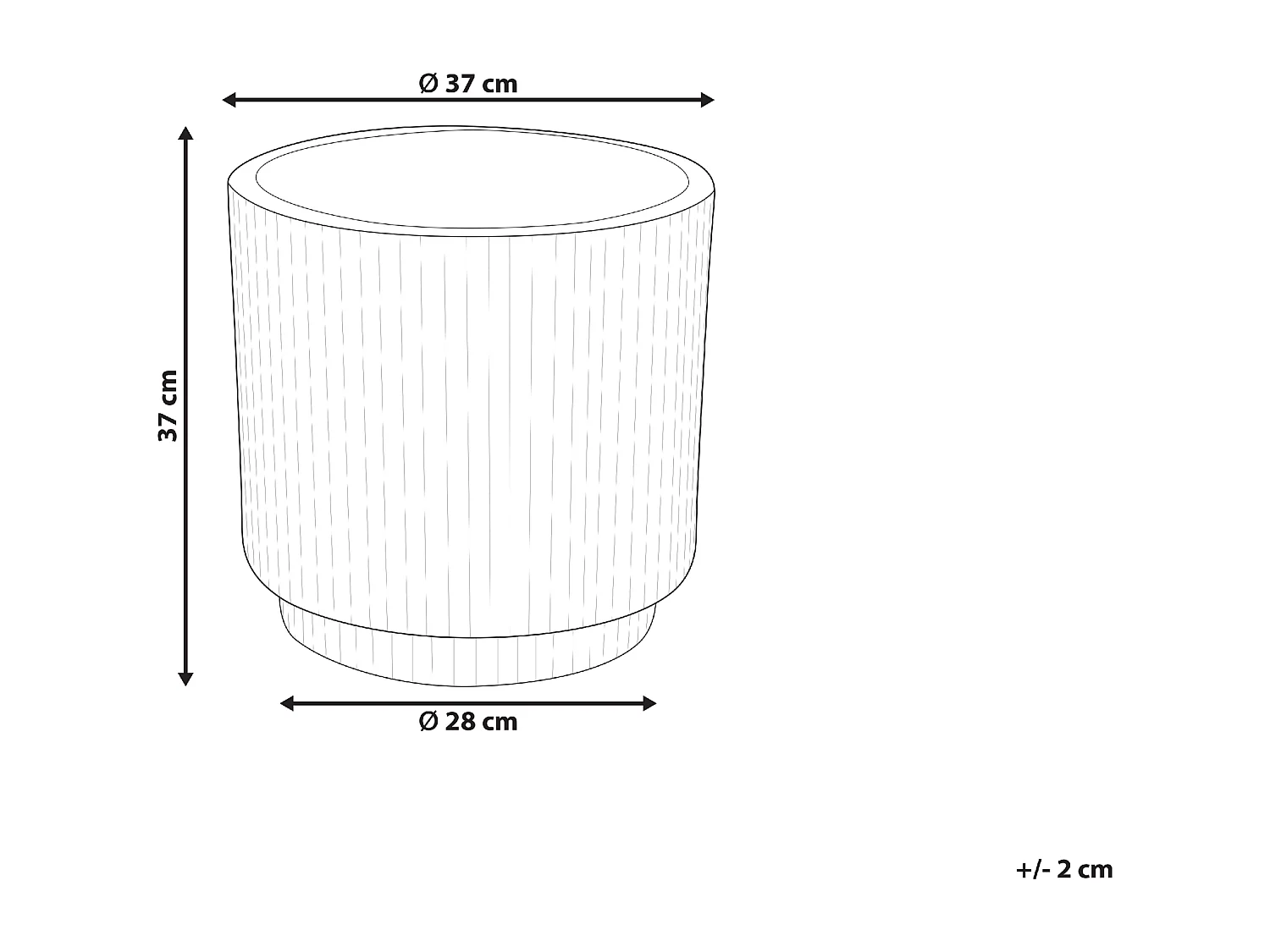 Cache-pot DARIA Céramique 37 cm Blanc cassé