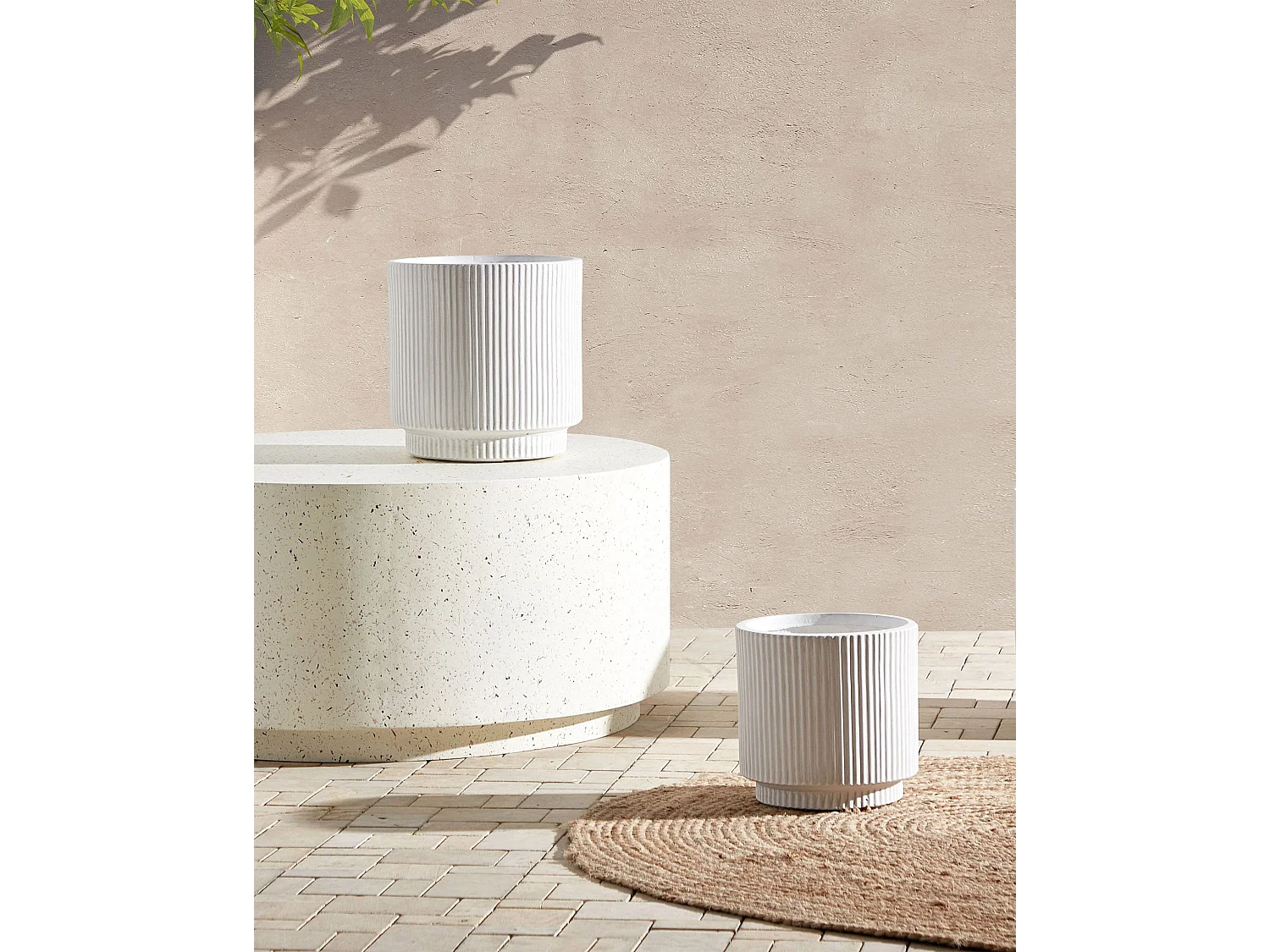 Cache-pot DARIA Céramique 24 cm Blanc cassé