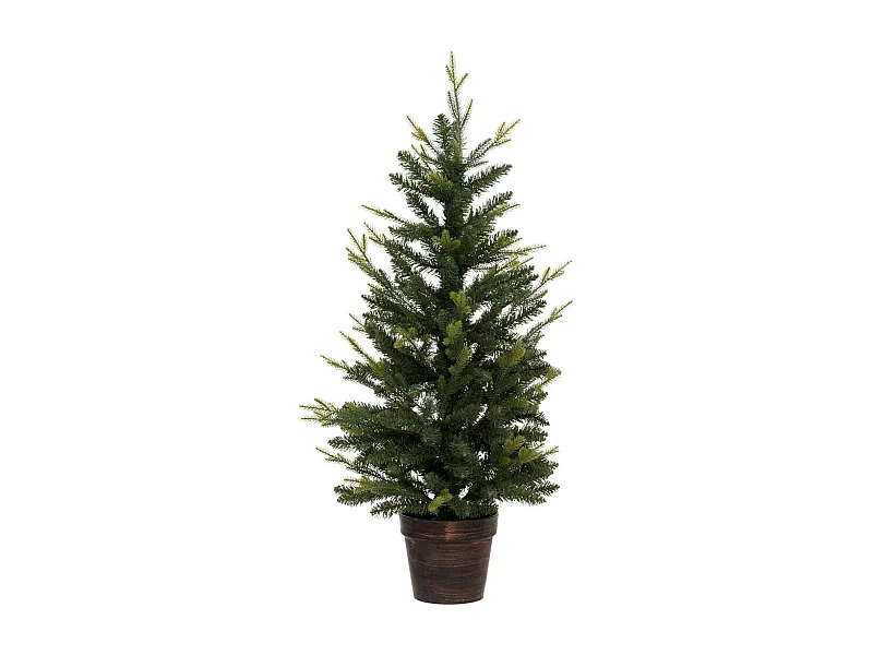 Sapin de Noël artificiel Vert 2 tons dans un pot cuivré H 100 cm