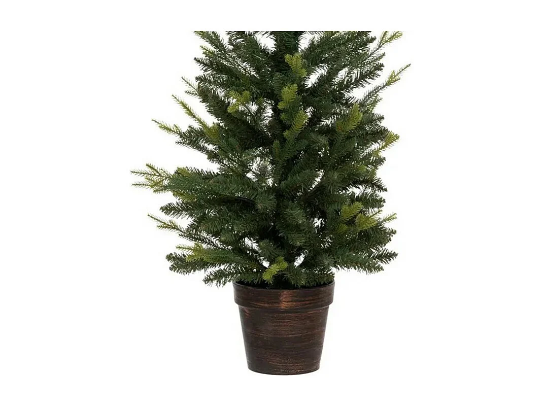 Sapin de Noël artificiel Vert 2 tons dans un pot cuivré H 100 cm