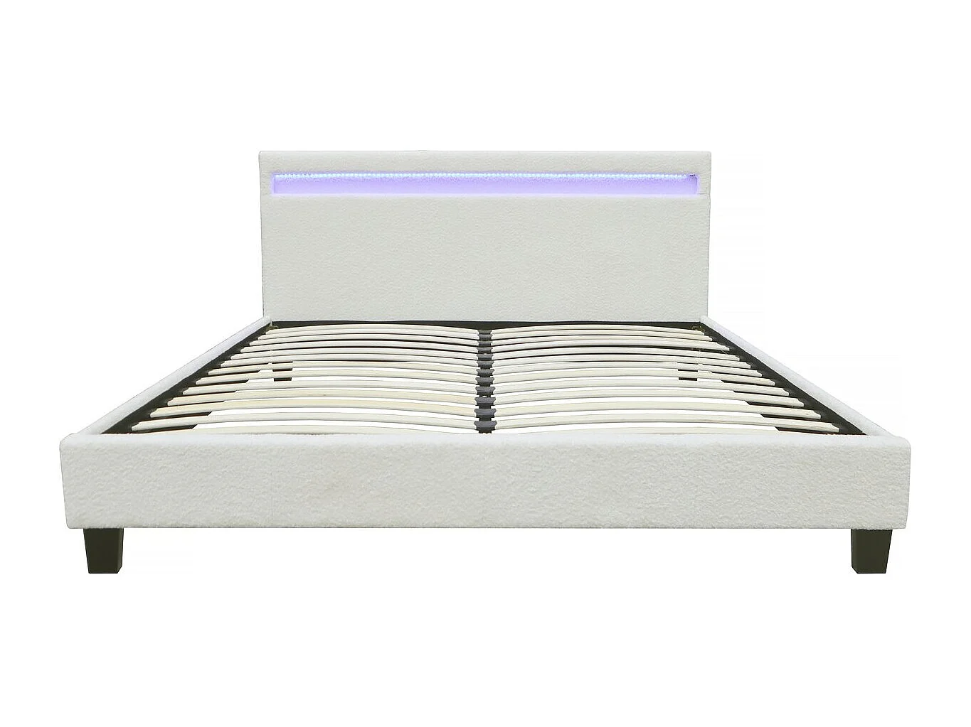 Bed van badstof met LED "Maria" 140x190cm - Crème