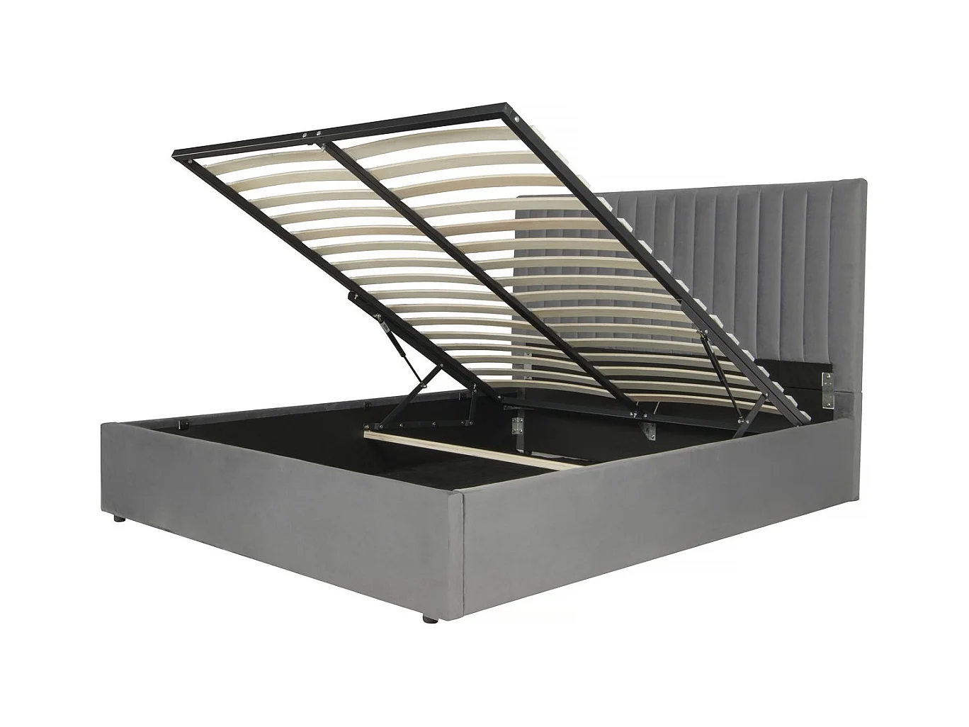 Lit avec coffre "Mia" - 140 x 190 cm - Gris