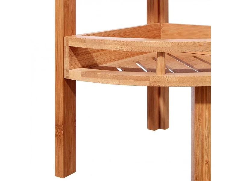 Étagère d'Angle 3 Niveaux "Bambou" 85cm Naturel
