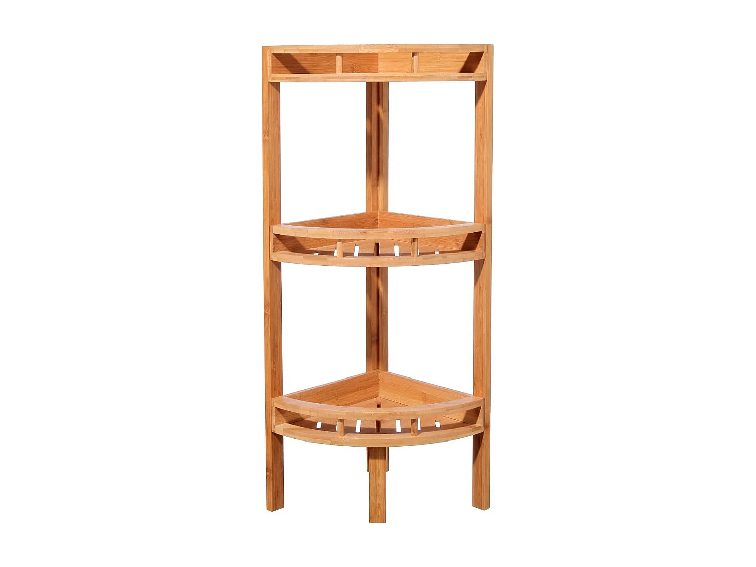 Étagère d'Angle 3 Niveaux "Bambou" 85cm Naturel