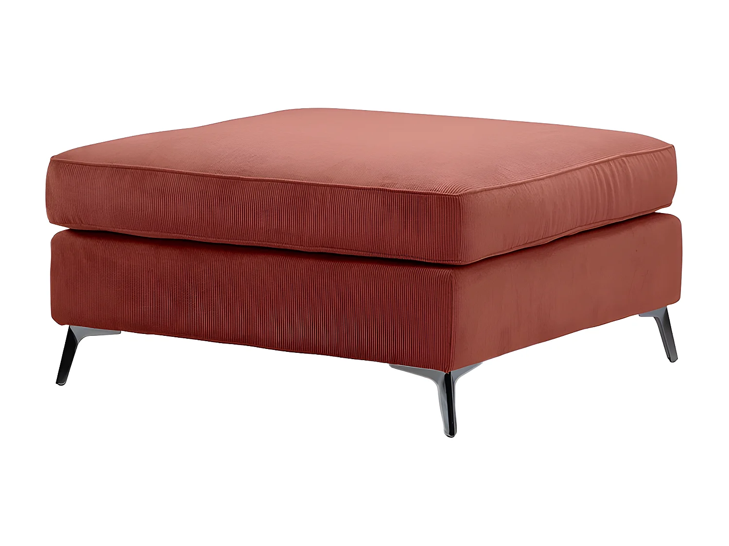 Pouf carré Isla velours côtelé Fjord terracotta