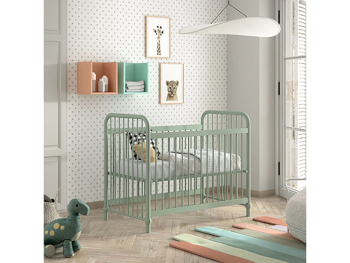 Lit Bébé "Bronxx" 60x120cm Vert Mat