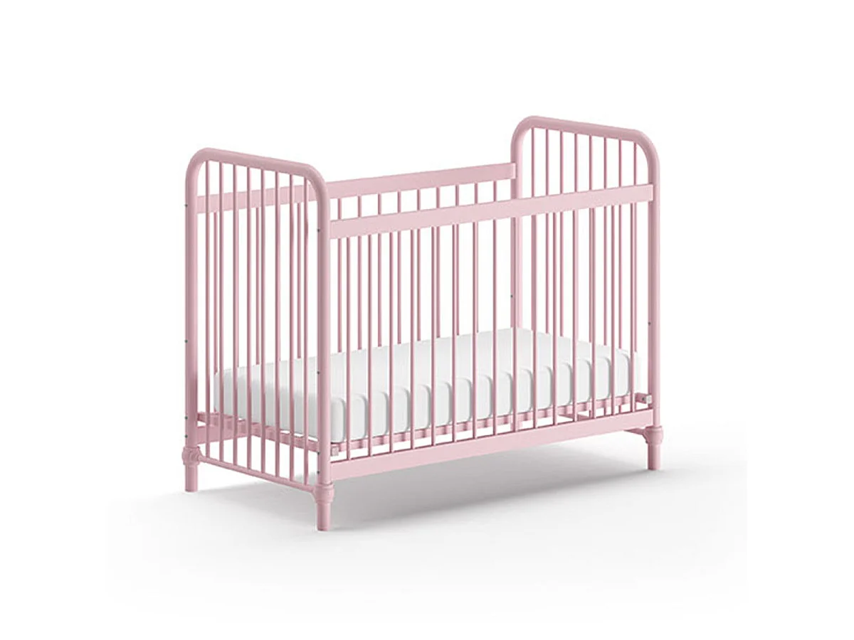 Lit Bébé "Bronxx" 60x120cm Rose Mat