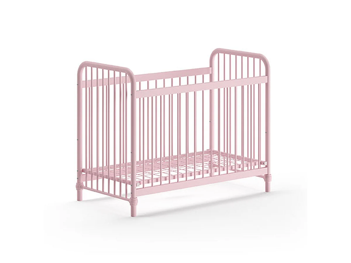 Lit Bébé "Bronxx" 60x120cm Rose Mat