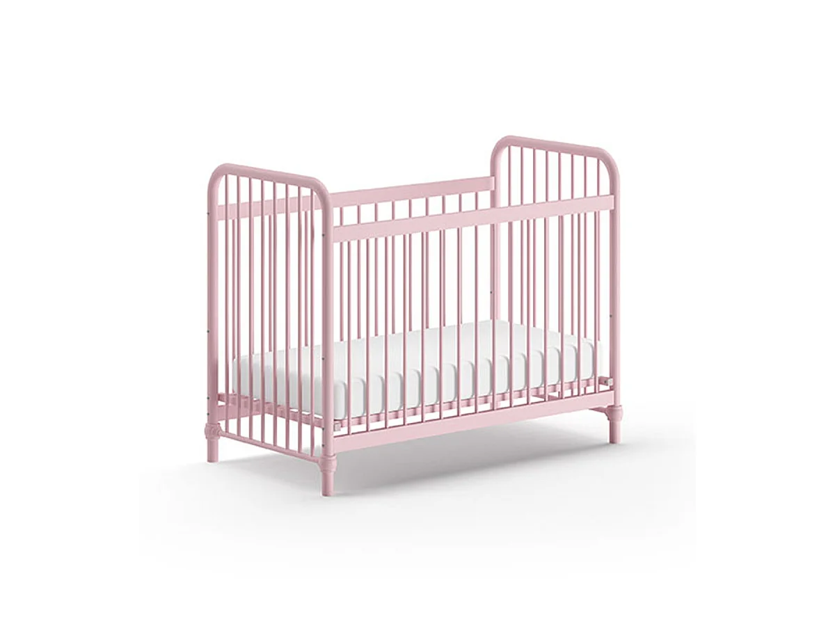 Lit Bébé "Bronxx" 60x120cm Rose Mat