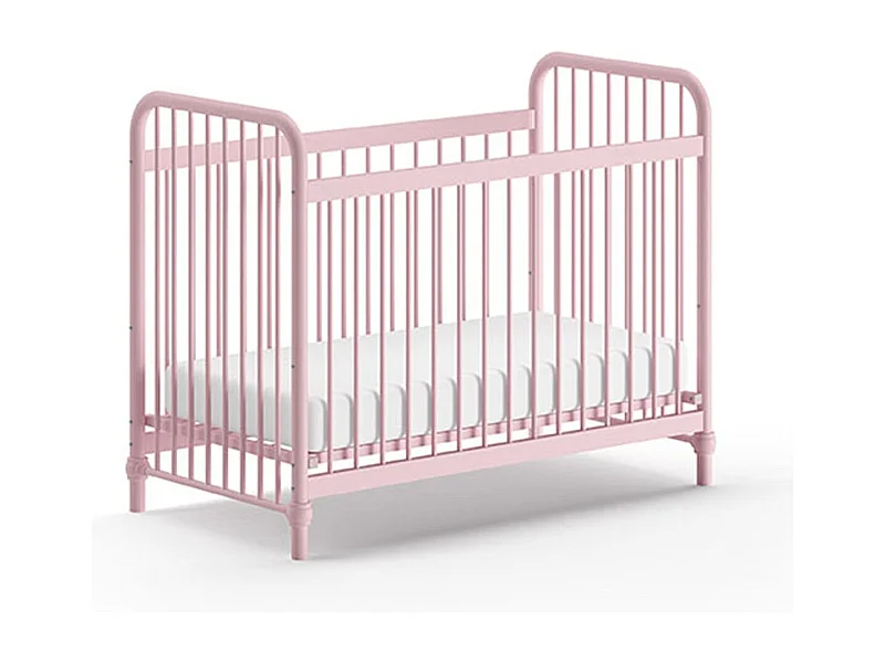 Lit Bébé "Bronxx" 60x120cm Rose Mat