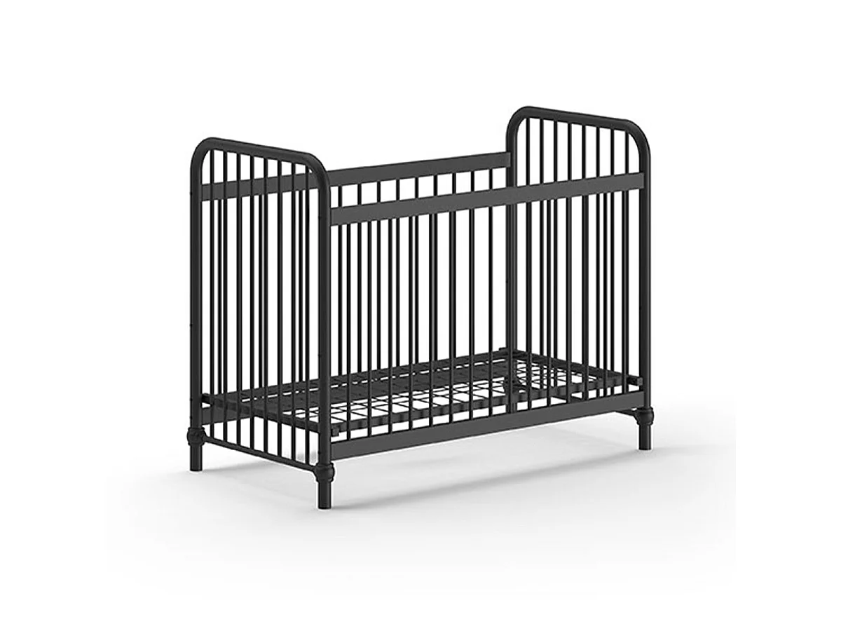 Lit Bébé "Bronxx" 60x120cm Noir Mat