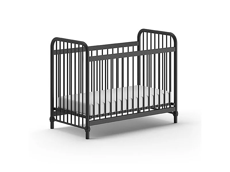 Lit Bébé "Bronxx" 60x120cm Noir Mat