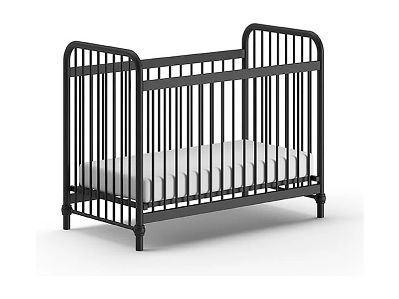 Lit Bébé "Bronxx" 60x120cm Noir Mat