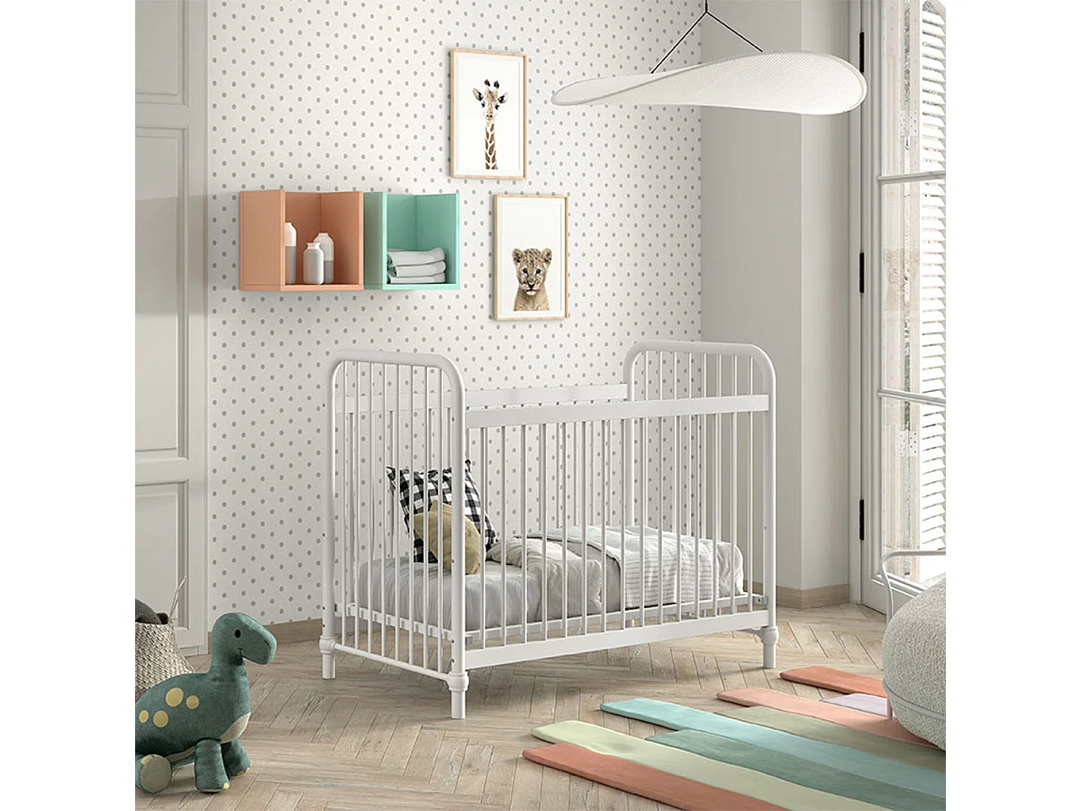 Lit Bébé "Bronxx" 60x120cm Blanc