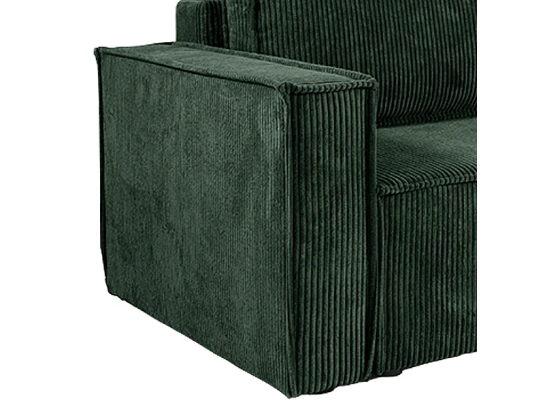 Canapé d'angle réversible convertible 3 places Ezekiel velours côtelé Vert Sapin