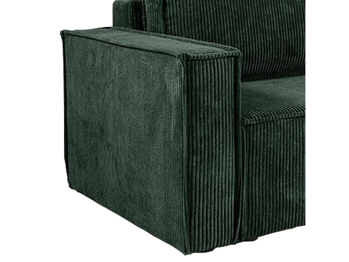 Canapé d'angle réversible convertible 3 places en velours vert