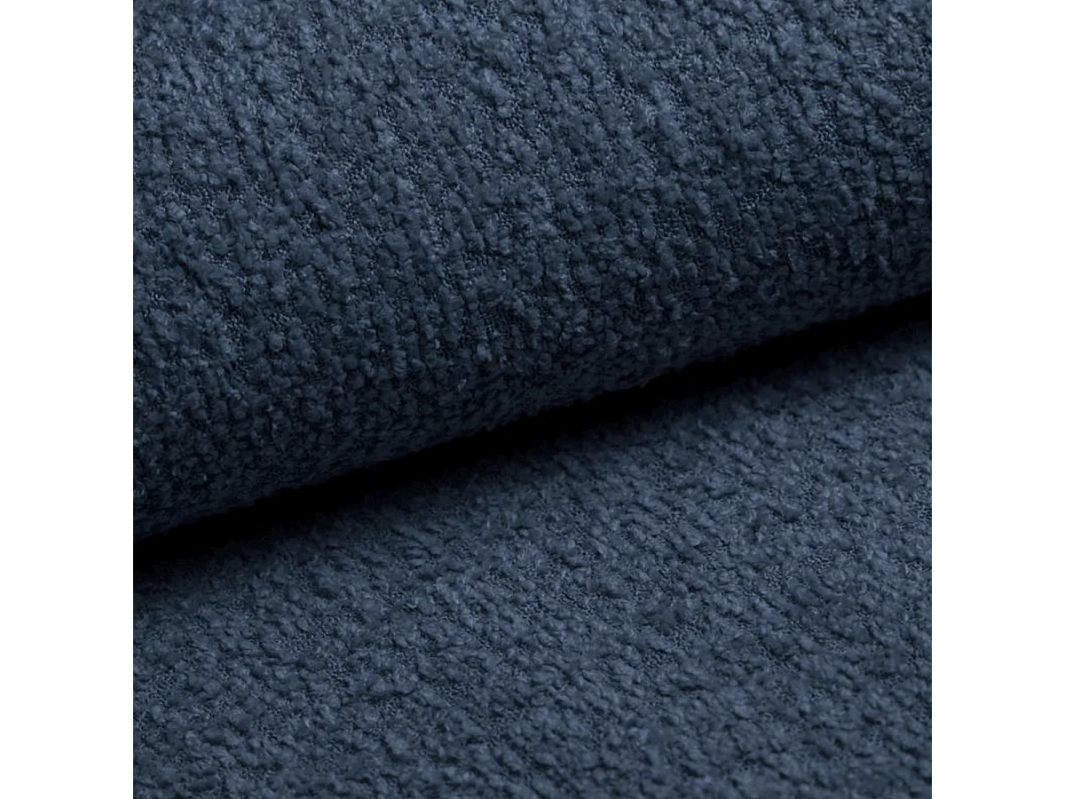 Canapé d'angle convertible 4 places avec coffre en tissu bleu